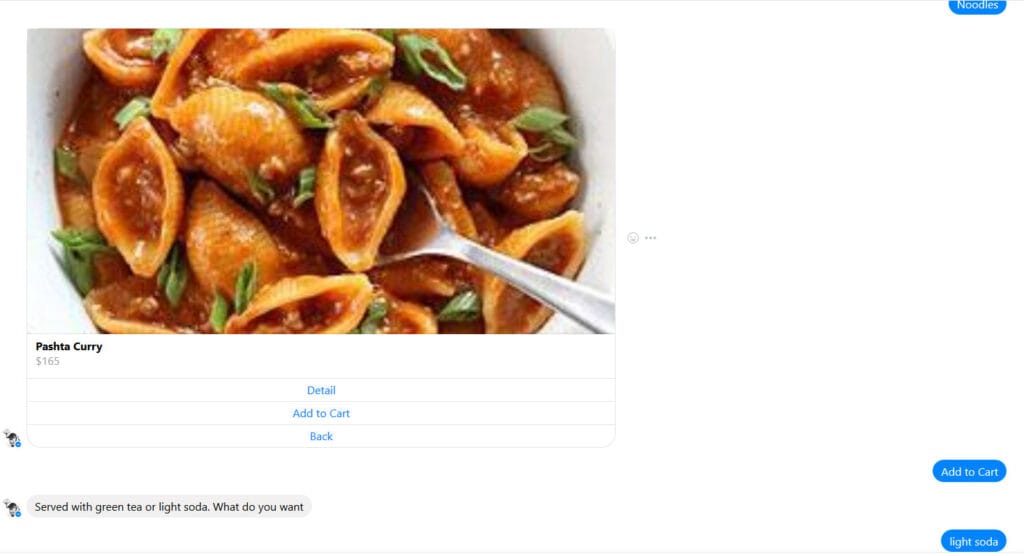 Food Ordering Chatbot - Food Details With Extra Request