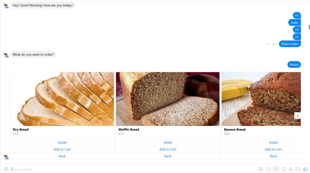 Food Ordering Chatbot - Greetings And Timewise Food