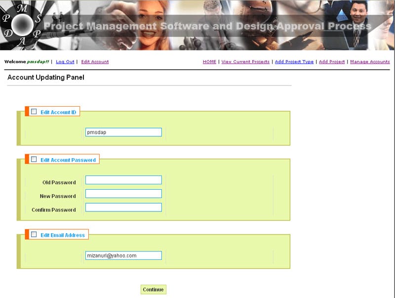 PMSDAP - Managing Individual Account