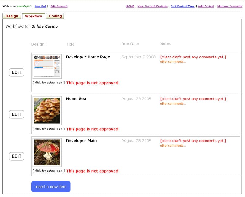 PMSDAP - Project List