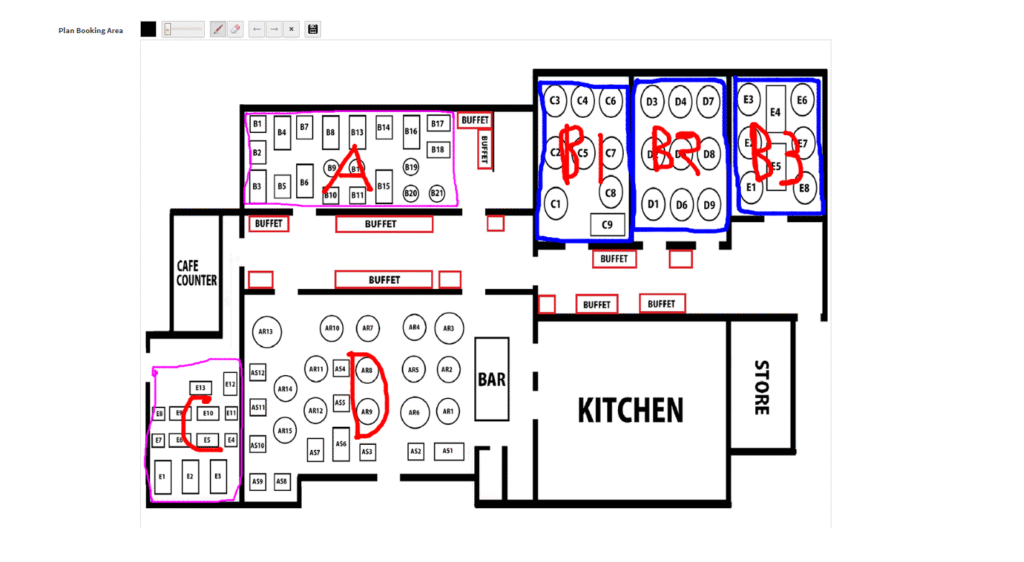 Restaurant Booking System - Booking Area