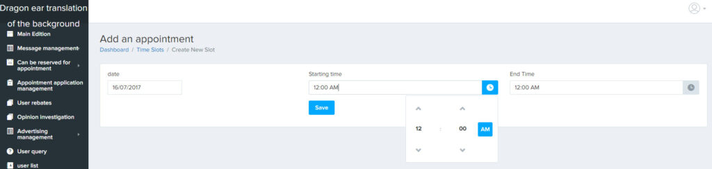 SilenApp - Add Timeslot