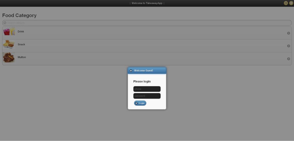 TakeAway - Login Modal