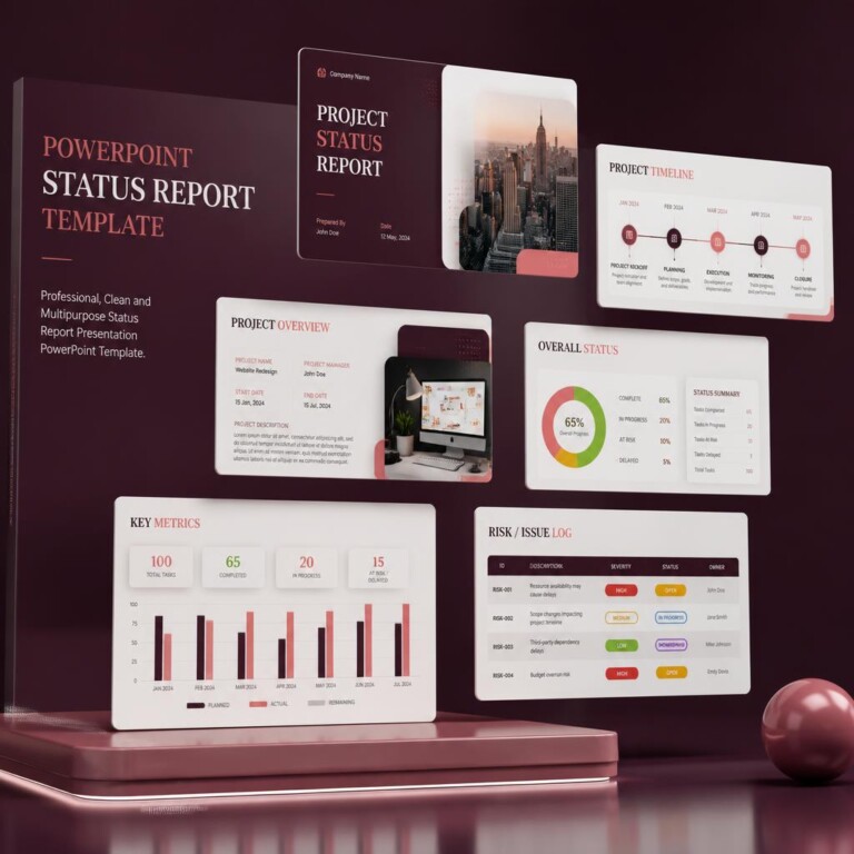 9 Slides Weekly Status Report Template