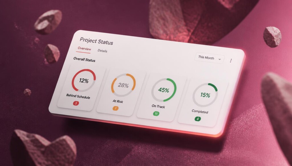 RAG status indicator dashboard for project reports